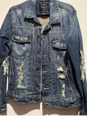 Posh Distressed Blue Denim Jacket for Women